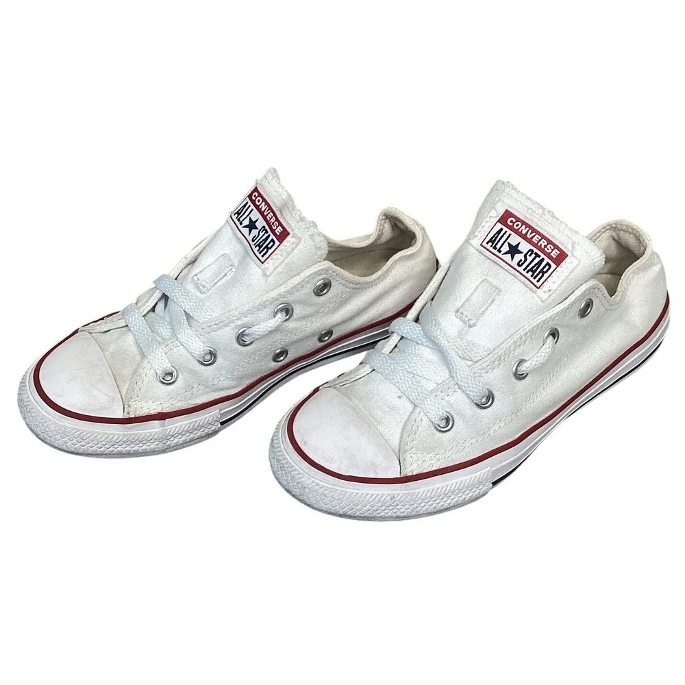 Converse Chuck Taylor All Star Low White Youth Sz 1 Kids Classic Canvas Sneakers